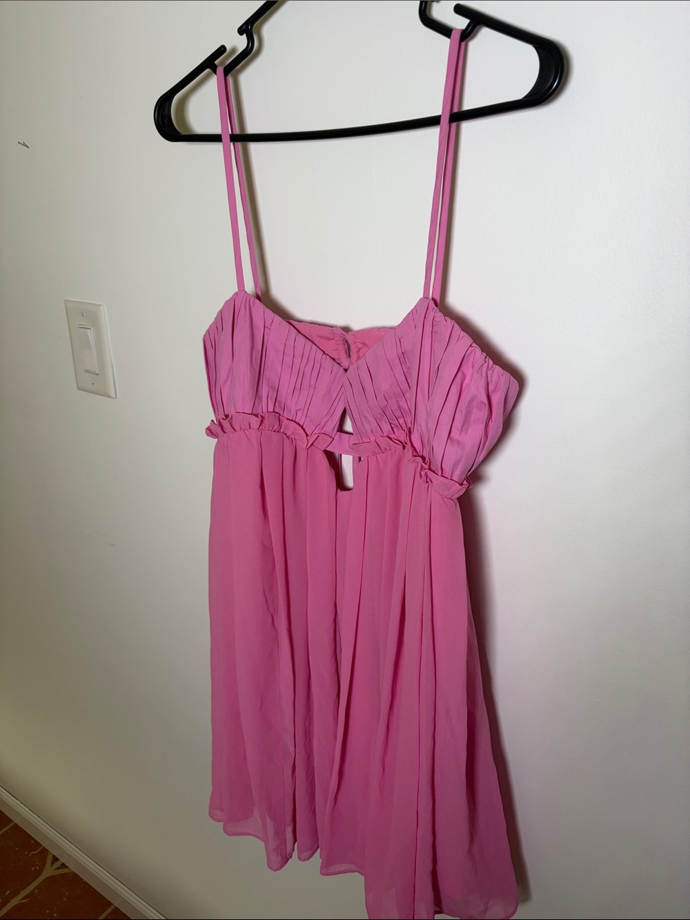 ASOS DRESS Pink Spaghetti Strap Chiffon Dress - Picture 2 of 11